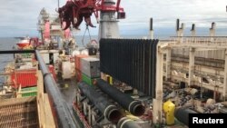 지난 3월 발트해에서 '노드스트림 2' 천연가스관 건설사업이 진행중이다. 