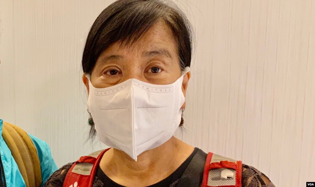 社民连副秘书长陈宝莹表示，难以估计呼吁市民7-1穿黑衣会否被警方拘捕，她形容”红线任意搬动” （美国之音/汤惠芸）(photo:VOA)