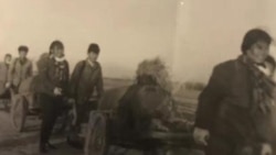 1970年代中期，王平（后边戴帽推车者）与其他知青为农田送粪肥（王平提供图片）