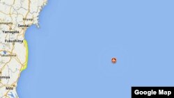 日本10月25日凌晨在附近海域发生强烈地震。（谷歌地图）
