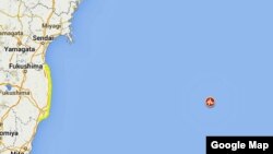 El epicentro del terremoto -marcado en la imagen por un indicador-, se ubicó en el océano Pacífico a unos 475 kilómetros de Tokio.