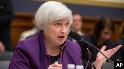 Federal Reserve Chair Janet Yellen testifies on Capitol Hill in Washington, Nov. 4, 2015, at the House Financial Services Committee hearing on banking supervision and regulation.