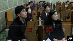 북한의 시청각 영어 수업. (자료사진)