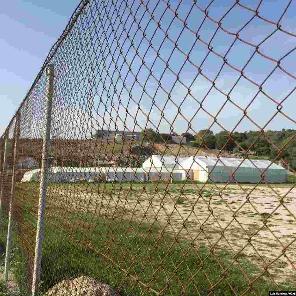 Authorities have been working to empty camps like this one, near the village of Mantamados, and transferring them to detention centers in the southern part of the island to await processing, April 2, 2016