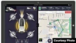 Dubai is planning to launch an air taxi service in 2017. It will use self-flying drones built by China’s EHang Inc. The interface shown allows the passenger to enter the desired destination for short to medium range trips. (EHang Inc.)