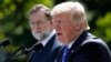 Spanish Prime Minister Mariano Rajoy and U.S. President Donald Trump hold a joint news conference in the Rose Garden at the White House in Washington, Sept. 26, 2017.