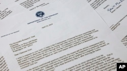 Letter from Treasury Secretary Steven Mnuchin to House Ways and Mean chairman Richard Neal of Mass., is photographed on April 23, 2019, in Washington. Mnuchin is asking for more time to respond to House Democrats' request for President Donald Trump's tax returns. 