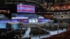 The stage stands ready for the start of the Democratic National Convention at the Wells Fargo Center in Philadelphia, July 22, 2016. The convention is scheduled to convene on Monday.