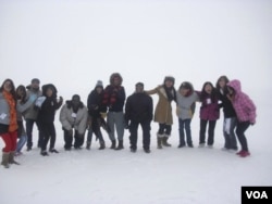 Frozen lake in North Dakota