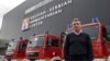 FILE - Viktor Safyanov, co-director of the Serbian-Russian Humanitarian Center, poses for a picture in Nis, Serbia, Nov. 18, 2014. Some Western groups and military analysts see the center as a subtly disguised military base set up by the Kremlin.