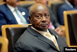 FILE - Ugandan President Yoweri Museveni attends an African Union summit in Addis Ababa, Ethiopia, Jan. 28, 2018.