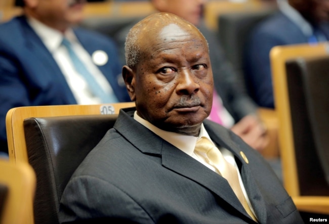 FILE - Ugandan President Yoweri Museveni attends an African Union summit in Addis Ababa, Ethiopia, Jan. 28, 2018.