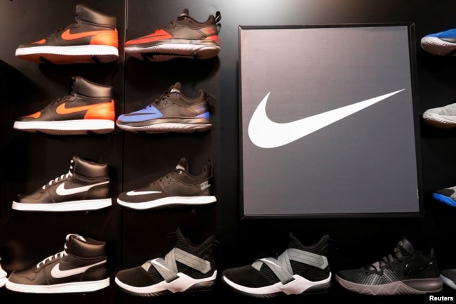 FILE - Nike shoes are seen on display in New York, U.S., March 18, 2019. (REUTERS/Shannon Stapleton/File Photo)