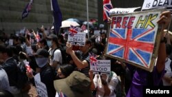 Demonstran anti-pemerintah di Hong Kong.