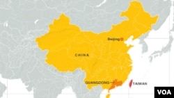 Peta provinsi Guangdong, China