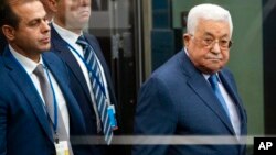 E presidente palestino, Mahmoud Abbas, asiste a la 73 Asamblea General de la ONU en Nueva York el jueves, 27 de septiembre de 2018.