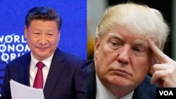 Dari kiri: Presiden China Xi JInping dan Presiden Amerika Serikat, Donald Trump. (Foto: dok).