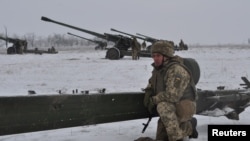Украинские солдаты в Херсонской области вблизи границы, 28 января 2022 г.