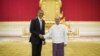 باراک اوباما رئیس جمهوری ایالات متحده در دیدار با رئیس جمهوری میانمار