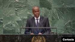 El presidente de Haití, Jovenel Moïse, se dirige a la Asamblea General de la ONU. Septiembre 27, 2018.