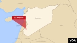 Peta wilayah Damaskus, Suriah.