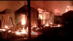 A general view during a fire outbreak in Rohingya refugee camp, in Cox's Bazar, Bangladesh January 14, 2021 in this still image obtained from a video. (Mohammed Arakani/Handout via REUTERS)