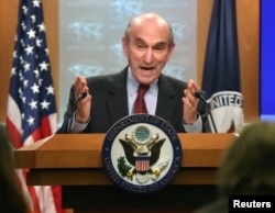 FILE - U.S. Special Representative for Venezuela, Elliott Abrams, briefs the media on the current situation in the country, at the Department of State in Washington, D.C., March 8, 2019.
