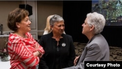 Ceres President Mindy Lubber (L) talks with EPA Administrator Gina McCarthy (R) and Mary Nichols, Chairman of the California Air Resources Board at Ceres' recent annual conference in San Francisco. (Photo: Courtesy Rob Scheid)