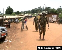 Military on the streets of Kom, northwestern Cameroon.