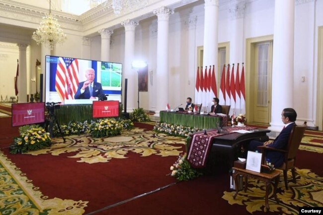 Presiden Jokowi diundang secara pribadi oleh Presiden Amerika Serikat Joe Biden dalam acara Global COVID-19 Summit bersama empat kepala negara lainnya. (Biro Pres)