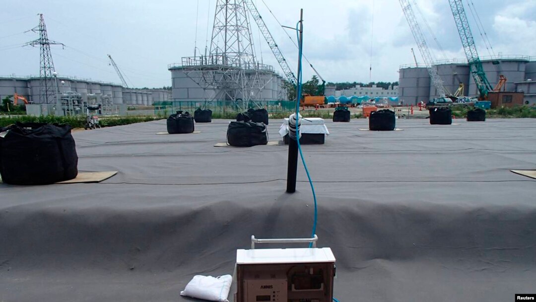leakage detective unit (C) and its detection punch unit on an underground water storage tank are seen at Tokyo Electric Power Co. (TEPCO)'s tsunami-crippled Fukushima Daiichi Nuclear Power Plant in Fukushima, April 6, 2013.