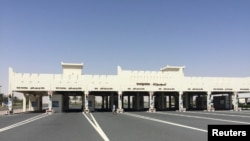 FILE - A view shows Abu Samra border crossing to Saudi Arabia, in Qatar, June 12, 2017.