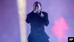 Kendrick Lamar performs at Coachella on April 23, 2017, in Indio, California. 
