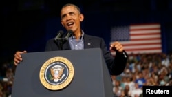 U.S. President Barack Obama delivers remarks at the University of Buffalo, New York, Aug. 22, 2013.