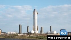 SpaceX公司德州南部“星艦” 火箭建造場地 (視頻截圖)