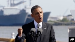 President Barack Obama speaks about the economy at the Port of New Orleans, Nov. 8, 2013.