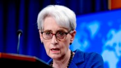 FILE - Deputy Secretary of State Wendy Sherman speaks at the State Department in Washington, Aug. 18, 2021. A U.S.-sponsored show of alliance with Japan and South Korea stumbled Nov. 17 when American diplomats couldn't persuade their Asian allies to share a news conference stage.