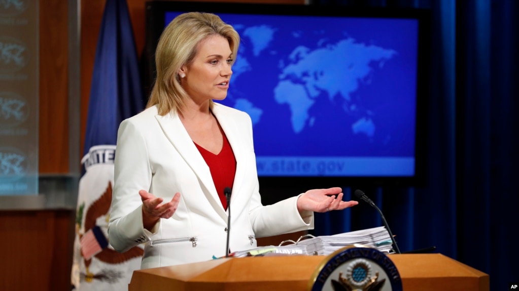 En un comunicado la vocera del Departamento de Estado Heather Nauert reiteró la postura de EE.UU. con respecto a las sanciones que pesan contra el gobierno del presidente venezolano Nicolás Maduro.