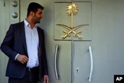 Officials leave Saudi Arabia consulate in Istanbul, Oct. 7, 2018.