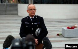 Britain's top anti-terrorism officer, Mark Rowley, speaks to the media outside New Scotland Yard, in London, March 24, 2017.