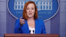 FILE - White House Press Secretary Jen Psaki addresses the daily press briefing at the White House in Washington, Oct. 26, 2021.