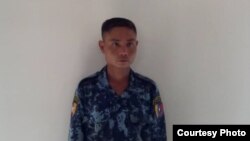 A handout photo of detained Myanmar army man Aung Bou Thin 