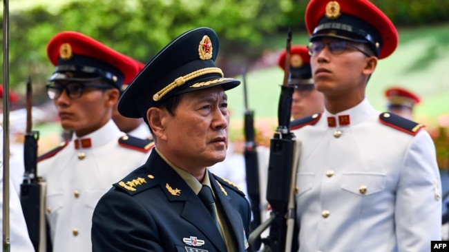 中國國防部長魏鳳和上將2019年5月訪問新加坡（法新社圖片）