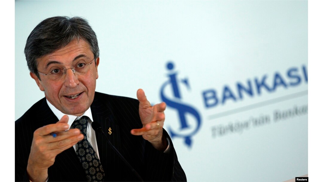 FILE - IS Bank Chairman Ersin Ozince, shown in March 31, 2011, is viewed as an outspoken critic of Turkish President Recep Tayyip Erdogan's economic policies.
