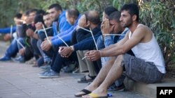 Cảnh sát biên giới Israel bắt những người nhập cư bất hợp pháp trong 1 cuộc đột kích vào 1 nghĩa trang ở Petah Tikva, 30/11/2013