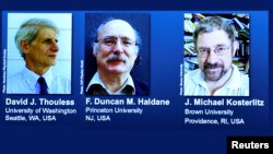 Tiga ilmuwan kelahiran Inggris yang dinyatakan sebagai pemenang Hadiah Nobel Fisika Selasa (4/10).