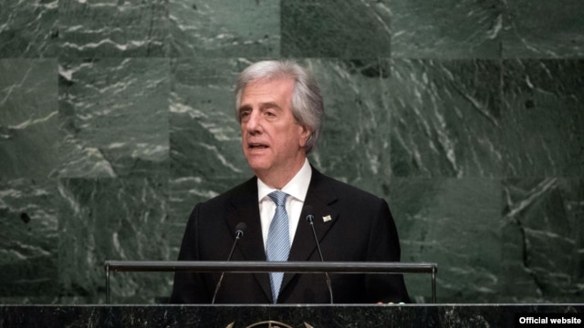 Tabaré Vázquez, presidente de Uruguay durante su discurso en la Septuagésima Asamblea General de la ONU.