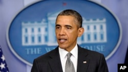 President Barack Obama speaks in the Brady Press Briefing Room of the White House in Washington, Tuesday, April 16, 2013, about the Boston Marathon explosions.