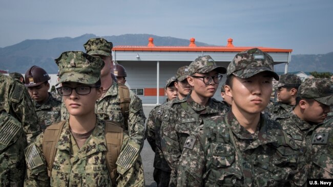 美韩海军联合训练（美国海军2017年资料照）
