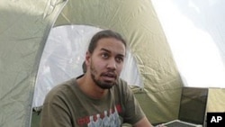 Tarek Hefny in his tent on Cairo's Tahrir Square
